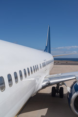 Aircraft on the steering track at the airport