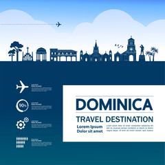 Obraz premium Dominica travel destination grand vector illustration.