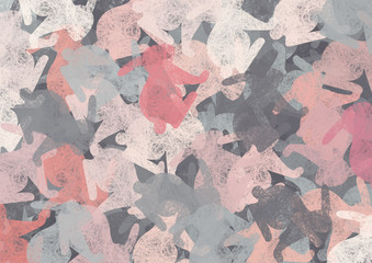 abstract colorful animals 2d illustration background.