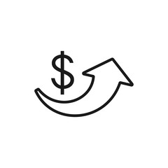 growth rate - minimal line web icon. simple vector illustration. concept for infographic, website or app.