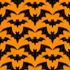 Flying vampire bats creative hand drawn seamless pattern