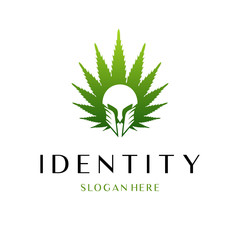 Spartan Cannabis Leaf Nature Logo, cannabis hero spartan logo designs simple modern