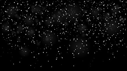 Falling snow overlay. Christmas snowfall banner overlay with blurred particles.