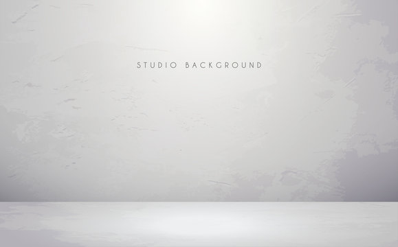 Empty white studio room background