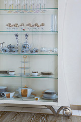 cabinet with beautiful dishes