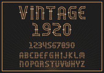 Vector vintage label font