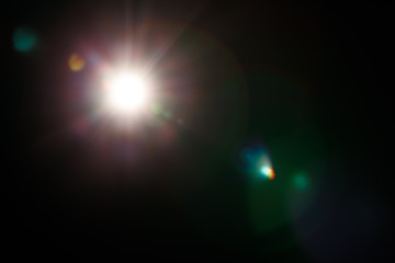 Abstract of sun with flare. Abstract of lighting digital lens fla.  Abstract Festivevintage lights...