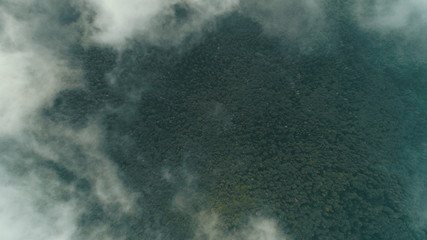 aerial fly above clouds  with blue sky in backgroubnd on beautiful sunny day