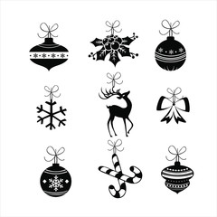 Merry Christmas and Happy New Year collection. Holiday lettering templates for greeting cards, overlays.  Vector illustration.