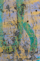 Old Weathered Green and Yellow Painted Wood Texture