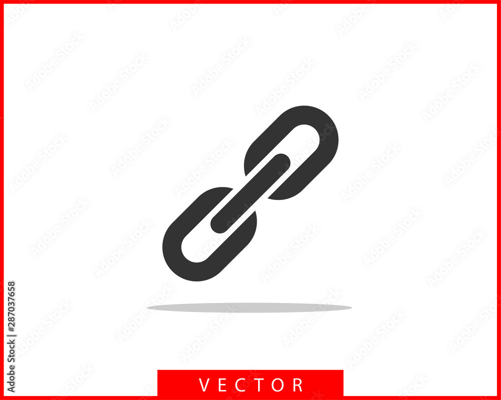 Poster chain link vector icon. chainlet element flat design. concept connection symbol isolated on white ba