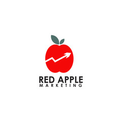 Red apple marketing logo design vector template