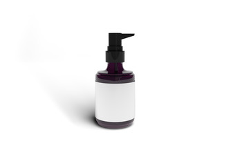 3D Hand wash dispenser bottle mock up. Realistic Hand Soap dispenser black bottle.