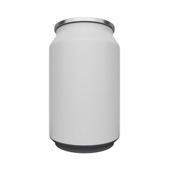 Mock up of a can for a drink with a blank label isolated on white background. 3d rendering