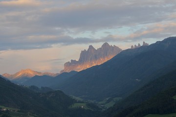 Alpenglow , Dolomites, South Tirol, Italy