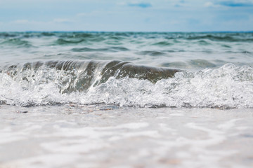 Fototapeta na wymiar Rolling Waves on the Beach - Jutland - Denmark