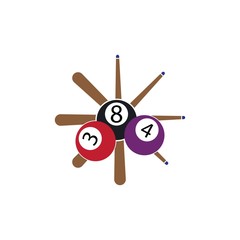 Biliard logo template vector icon design