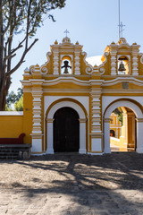 ANTIGUA, SACATEPEQUEZ/GUATEMALA - December 23, 2018: El Calvario church in the UNESCO World Heritage site of Antigua, Guatemala, on a Sunday before Christmas Day 2018.