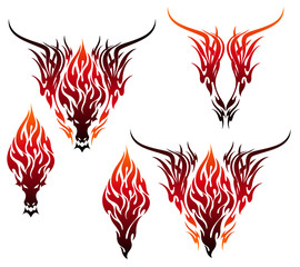 Vector illustration of the beautiful tribal and dragon