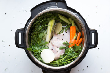 Ingredients to Make Chicken Stock inside Pressure Cooker