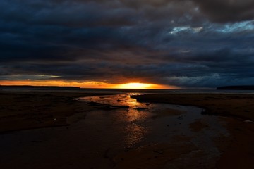 Fototapeta na wymiar sunset on the North Sea