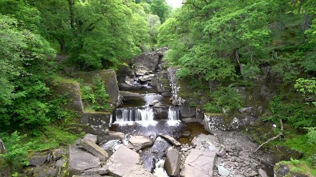 Bracklinn Falls, scenic nature landscape near Callander, small town in the council area of Stirling, Scotland.