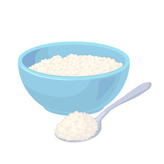 fresh cottage cheese vector illustration isolated on white