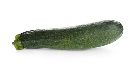 Fresh ripe green zucchini isolated on white