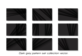 Abstract dark grey shadow line business card pattern set collection on white design modern futuristic background vector illustration.