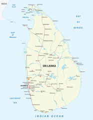 Democratic Socialist Republic of Sri Lanka Railway map