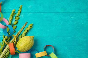 Jewish holiday Sukkot celebration background