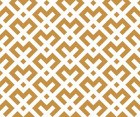 Abstract geometric pattern. A seamless vector background. White and gold ornament. Graphic modern pattern. Simple lattice graphic design