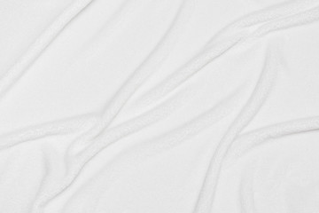 White crumpled blanket, texture, top view