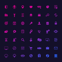 49 icons for web, apps and infographics, universal, business, commerce, technology
