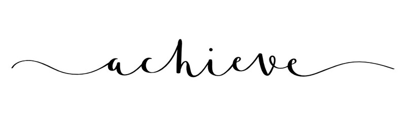 ACHIEVE vector brush calligraphy banner with swashes