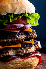 Double burger close-up