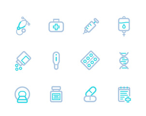 Healthcare, medical vector line icons