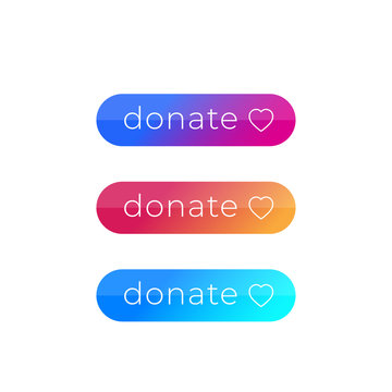 Donate buttons for website, vector