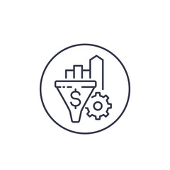 Conversion rate growth vector line icon