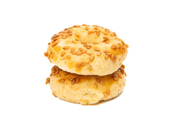 puff pastry sprinkled with sesame seeds isolated