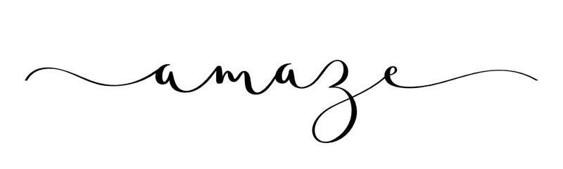 AMAZE vector brush calligraphy banner with swashes
