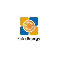Solar energy logo design inspiration vector template