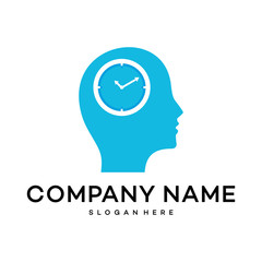 Creative idea time logo template vector