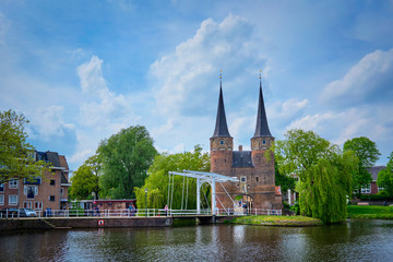 Oostport Eastern Gate of Delft. Delft, Netherlands