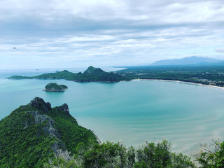 Fototapeta premium Sea and sky background from the mountain at Khao Lom Muak, Prachuap Khiri Khan District, Thailand
