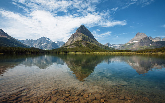 Reflections at Swiftcurrent Lake at Many Glacier (Glacier National Park, MT)