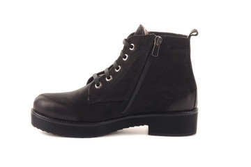 Women's shoes from a varnish on a white background