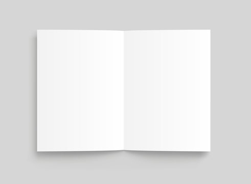 Vector blank white paper opened. Front view. - stock vector.
