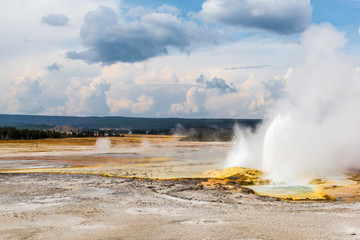 geothermal area at yellowstone national park