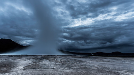 small tornado in the middle of the storm